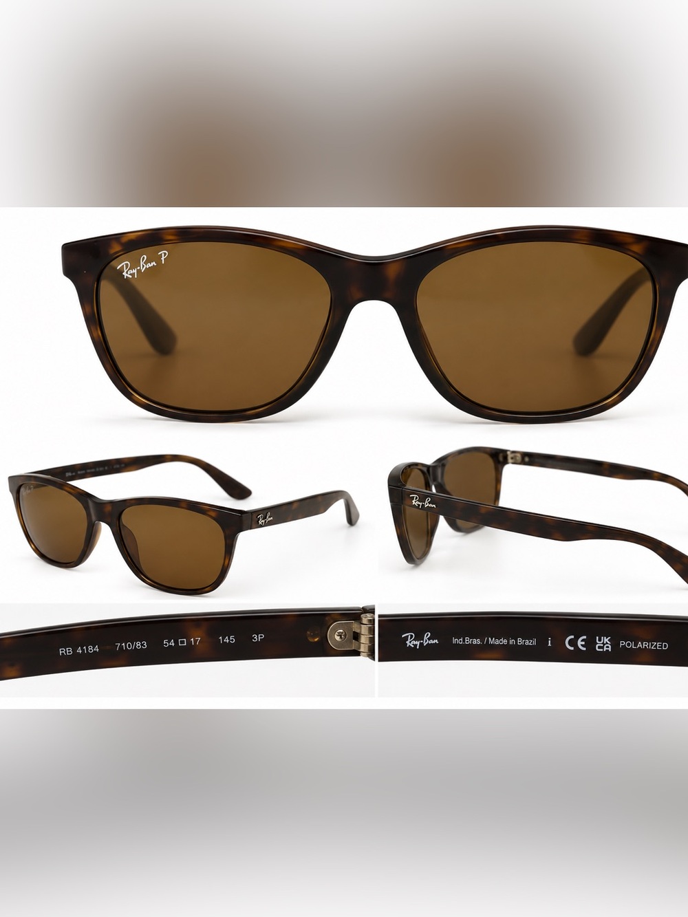 Ray-Ban RB4184 Polarized Tortoise Brown Sunglasses 54mm w/ Case - Picture 2 of 4